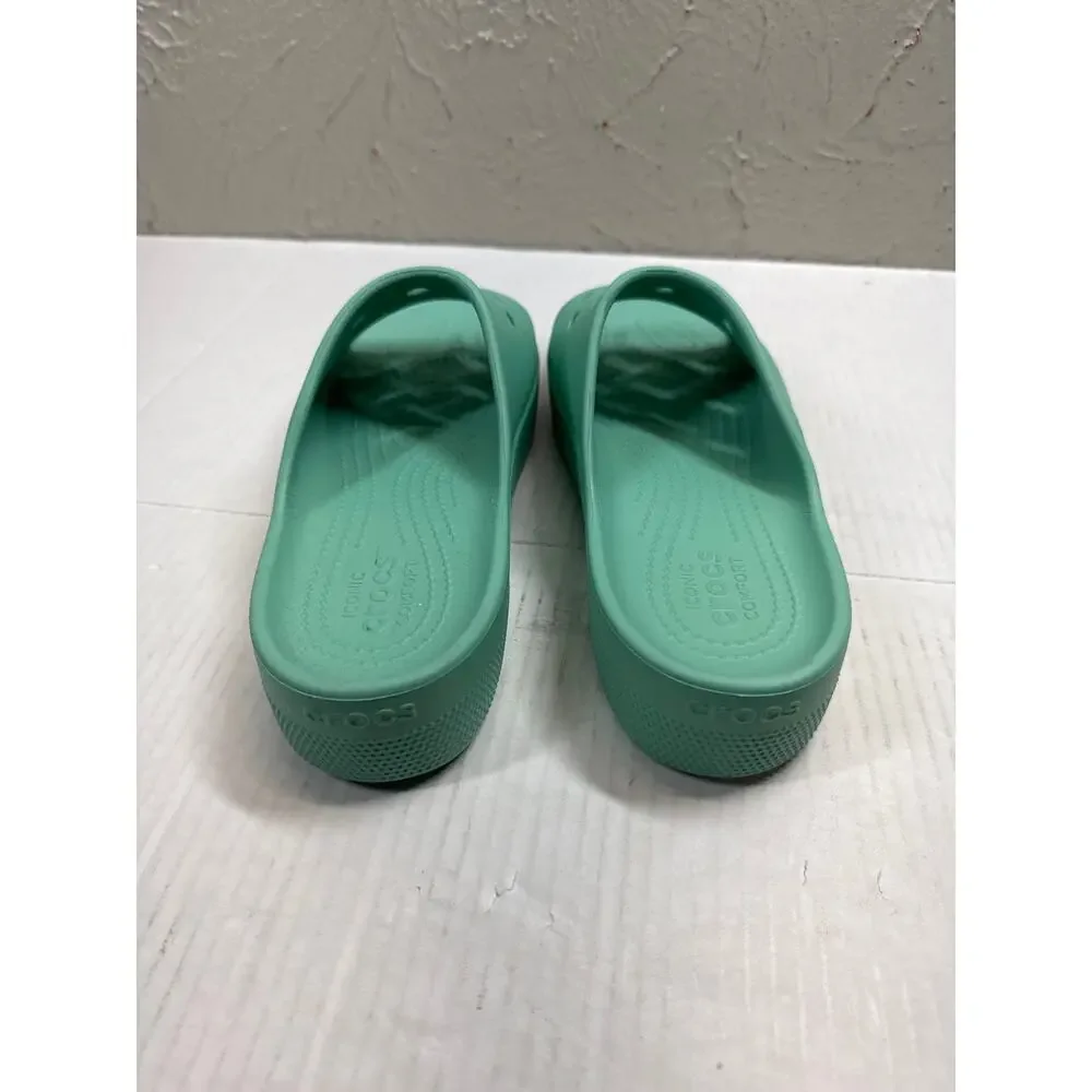 Crocs Classic Womens Platform‎ Slide Sandal Foam Green Size 9